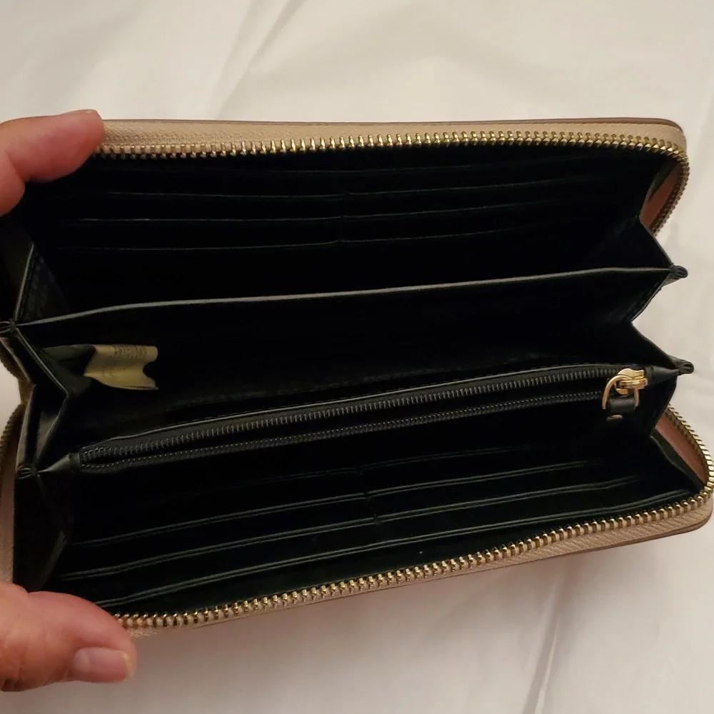 Kate Spade New York Iridescent Rose Gold Zip Wallet